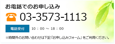 お電話でのお申し込み 03-3573-1113